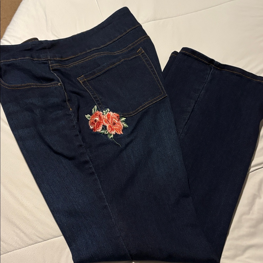 Tne Pioneer Woman Embroidered Boot Cut Jeans